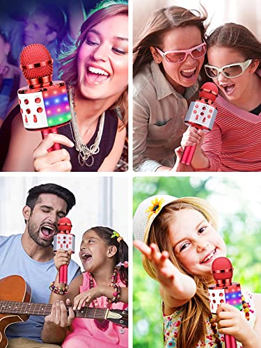 4 in 1 Wireless Karaoke Microphone with LED Lights S5398