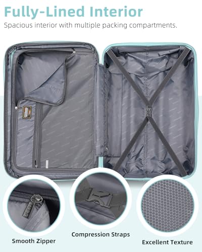 3 Piece Hardside Spinner Luggage Set with TSA Lock M7984