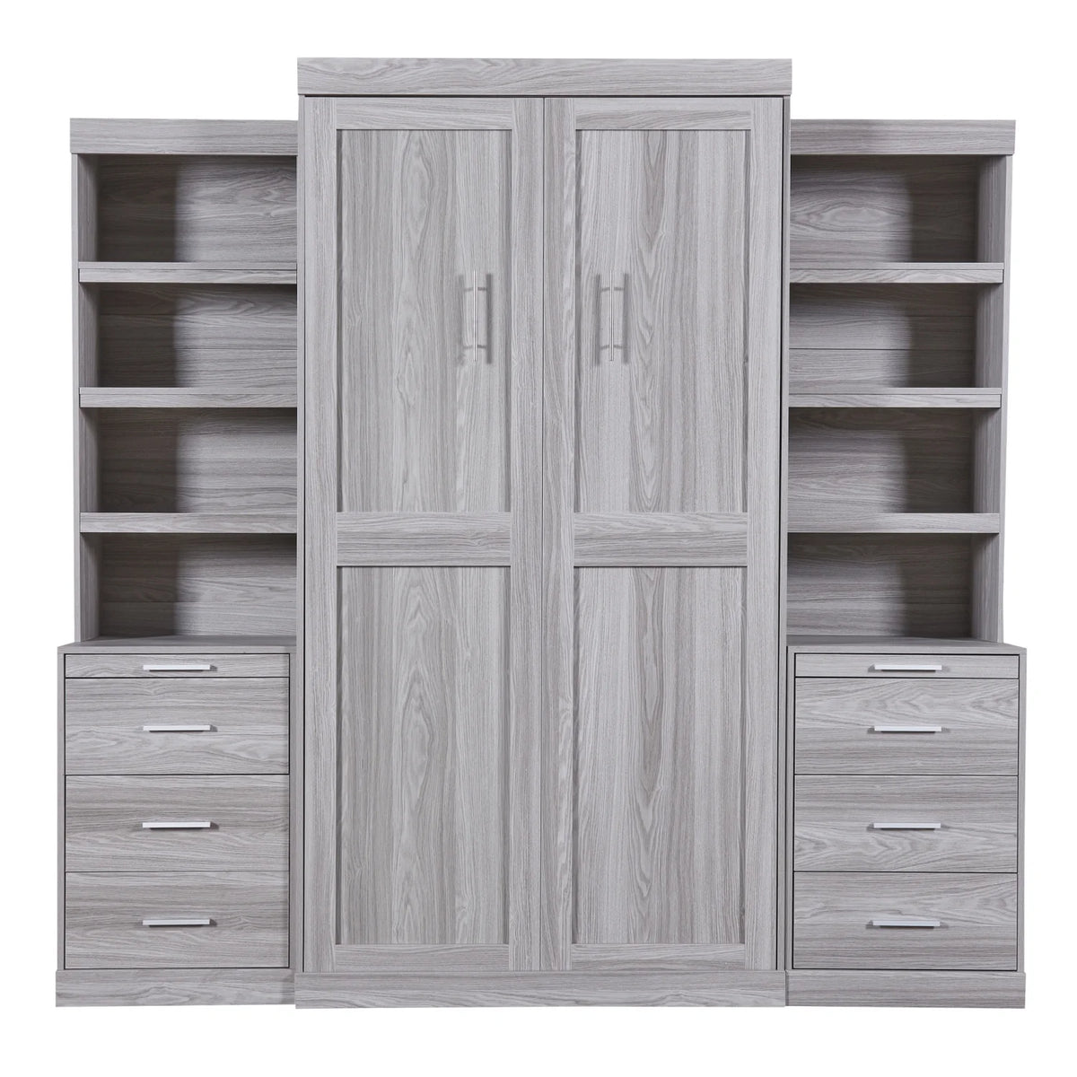 Twin Size Murphy Bed with Wardrobe and Drawers V678677