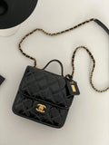 Small Flap Bag With Top Handle Black 8.1in/20.5cm X417655