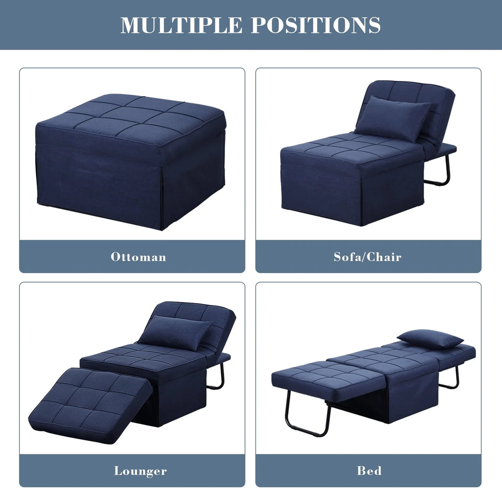 Folding Sofa Bed 4 in 1 Twin Size Grey B261362