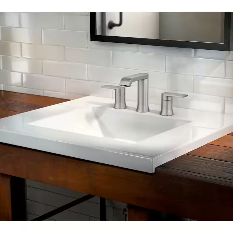 8 in. Widespread Double Handle Bathroom Faucet Brushed Nickel Q9872