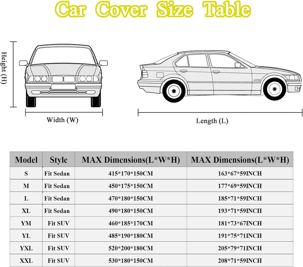 Black Full Car Cover 210D Oxford for Sedan D7208