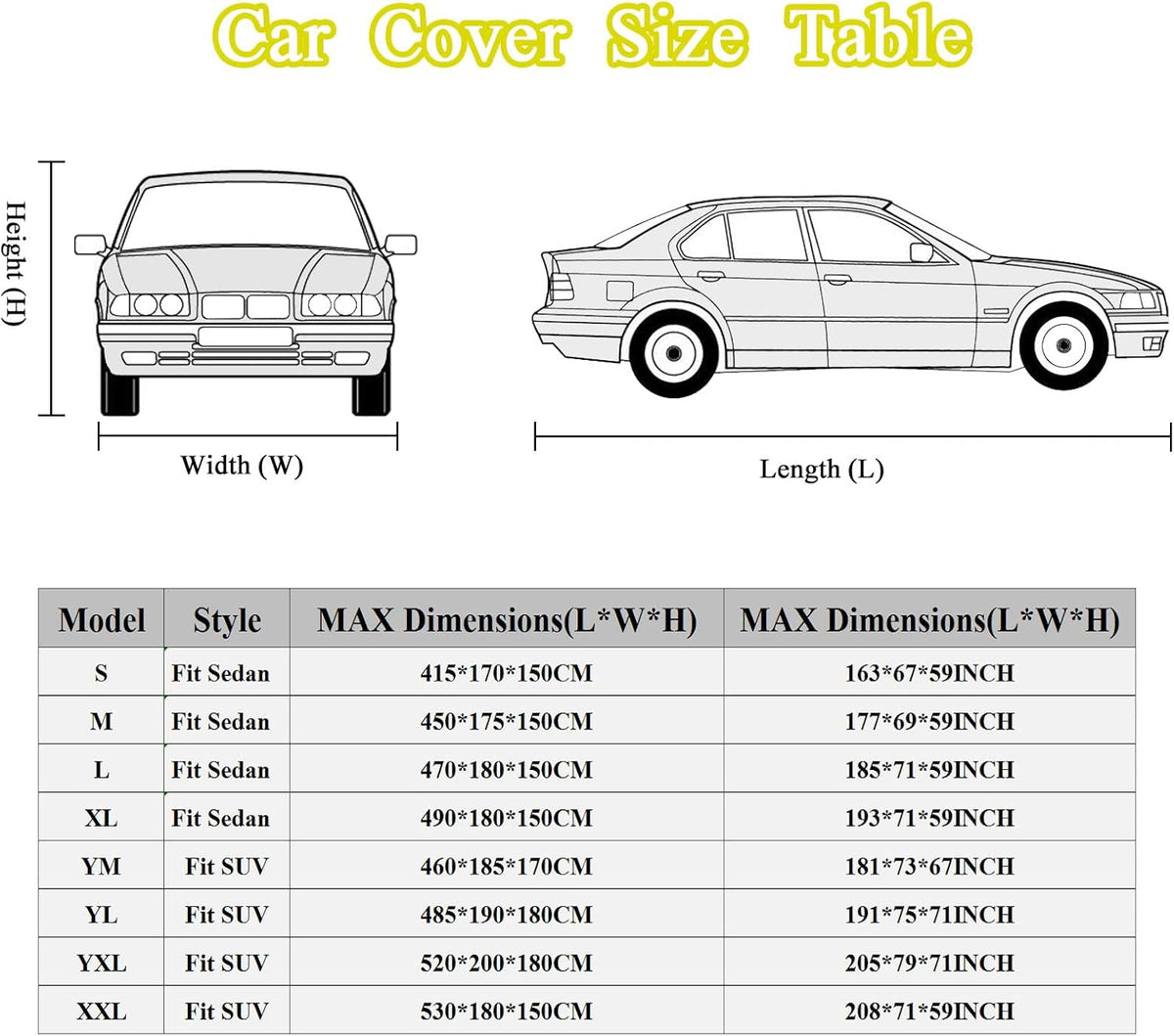 Black Full Car Cover 210D Oxford for Sedan D7208
