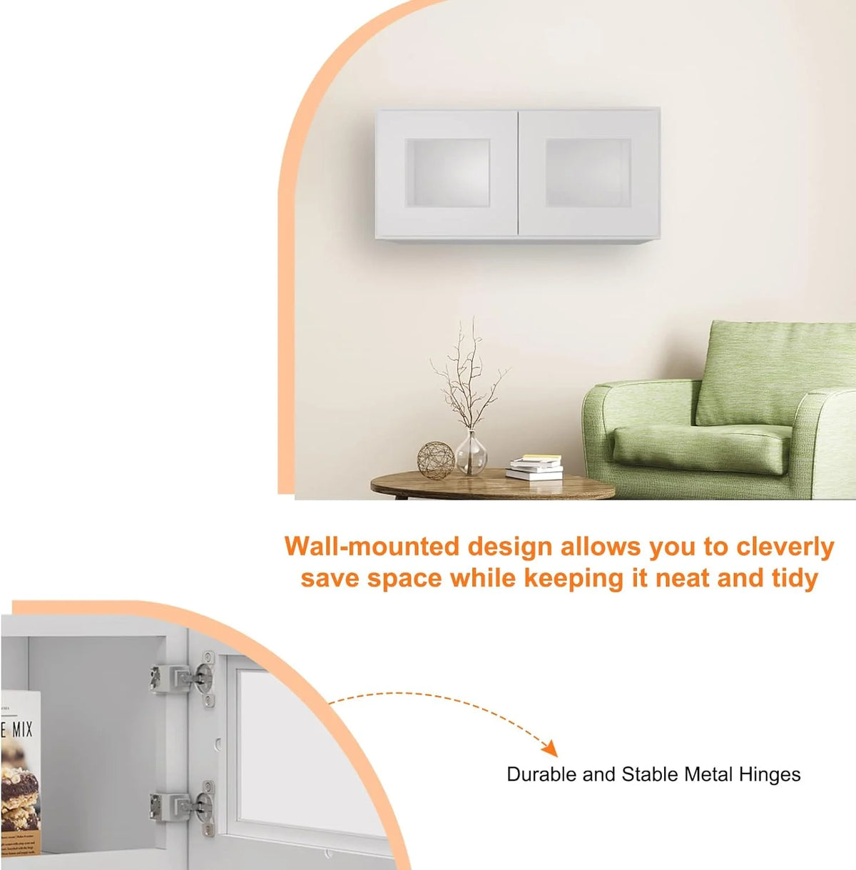 Wall-Mounted Cabinets with Soft-Close Doors I916