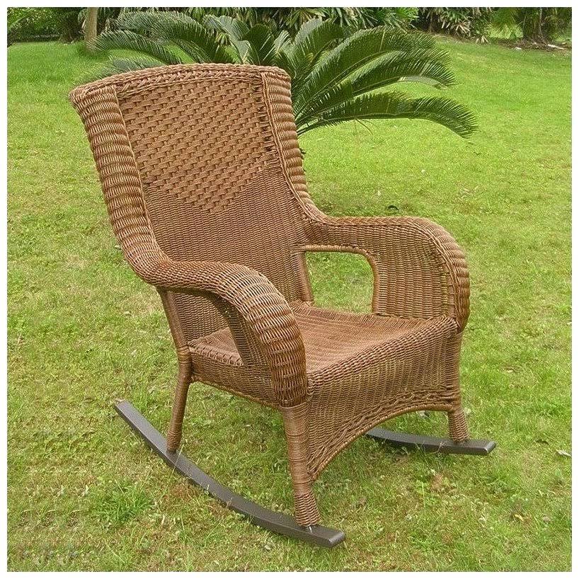 White Resin Wicker Aluminum Rocker B541149