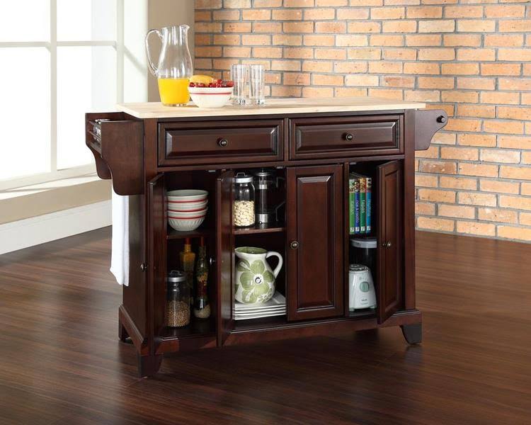 Cherry Wood Top Kitchen Island T609008
