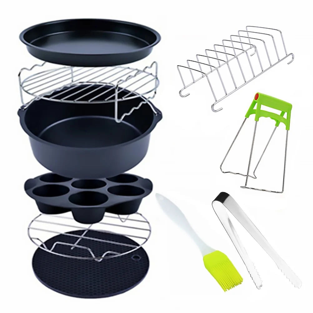 Air Fryer Accessories Set Kitchen Food Rack Basket Mould Cake Q619