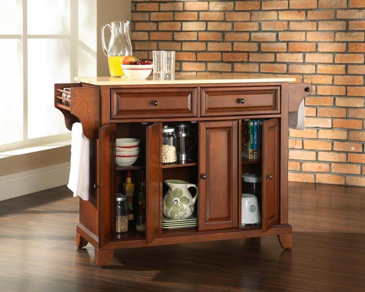 Cherry Wood Top Kitchen Island T609008