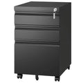 3 Drawer Black Metal File Cabinet with Lock U22896