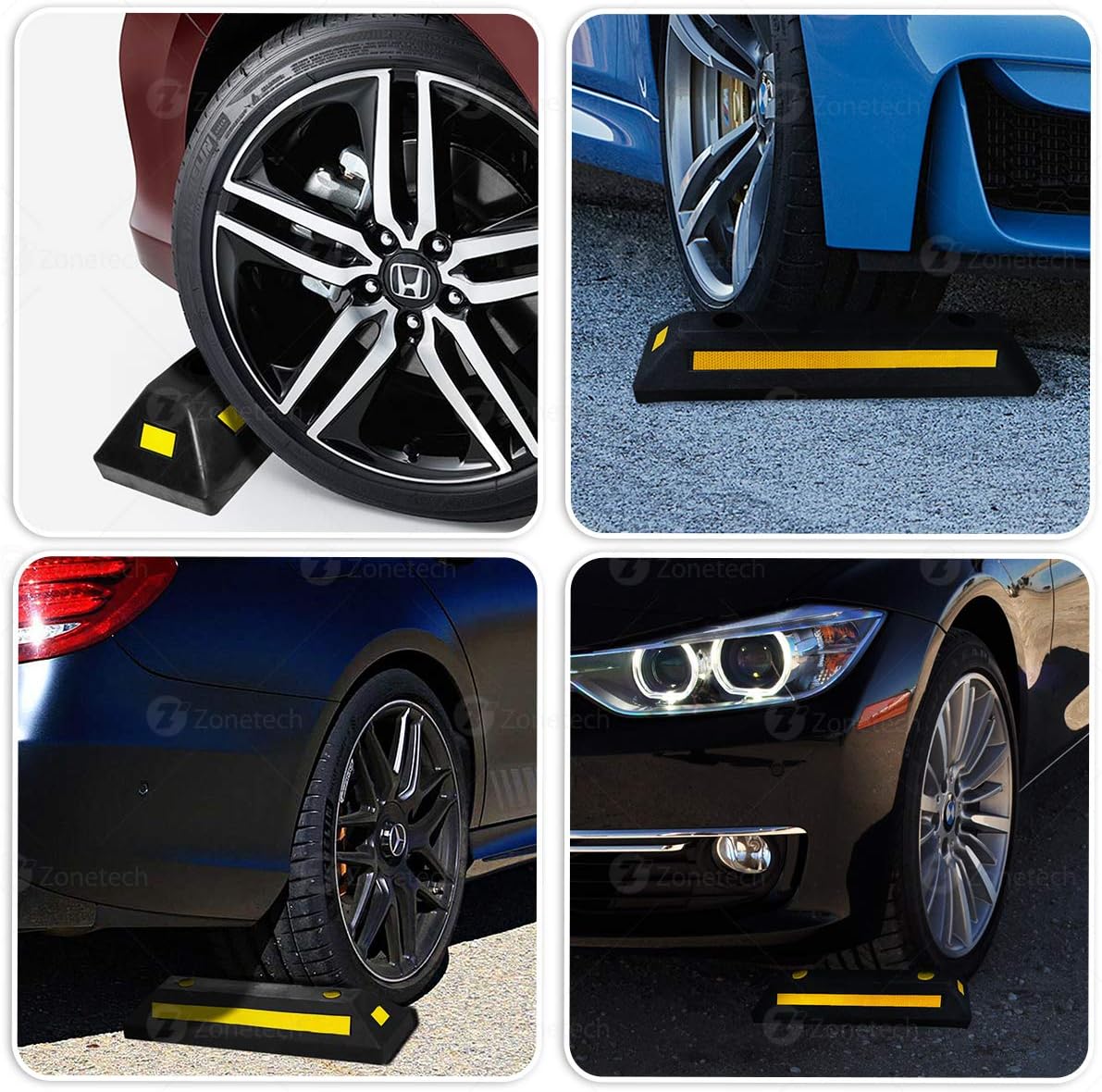 4 Pcs Rubber Parking Guide with Reflective Tape M7852