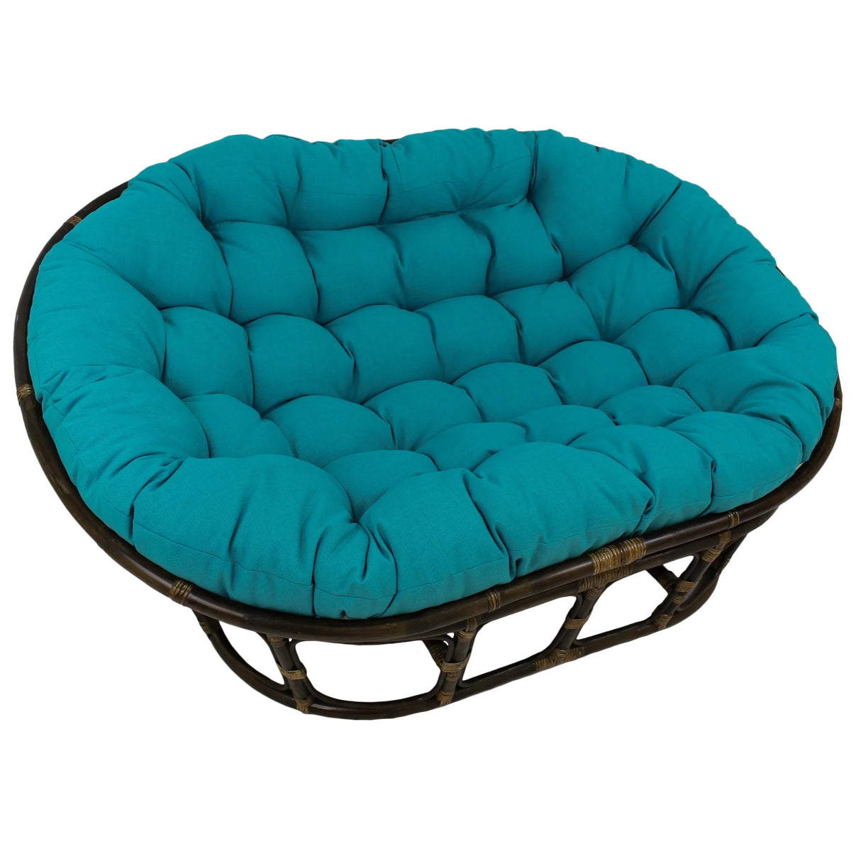 78 x 58 in. Solid Spun Polyester Double Papasan Cushion, Cocoa C56093