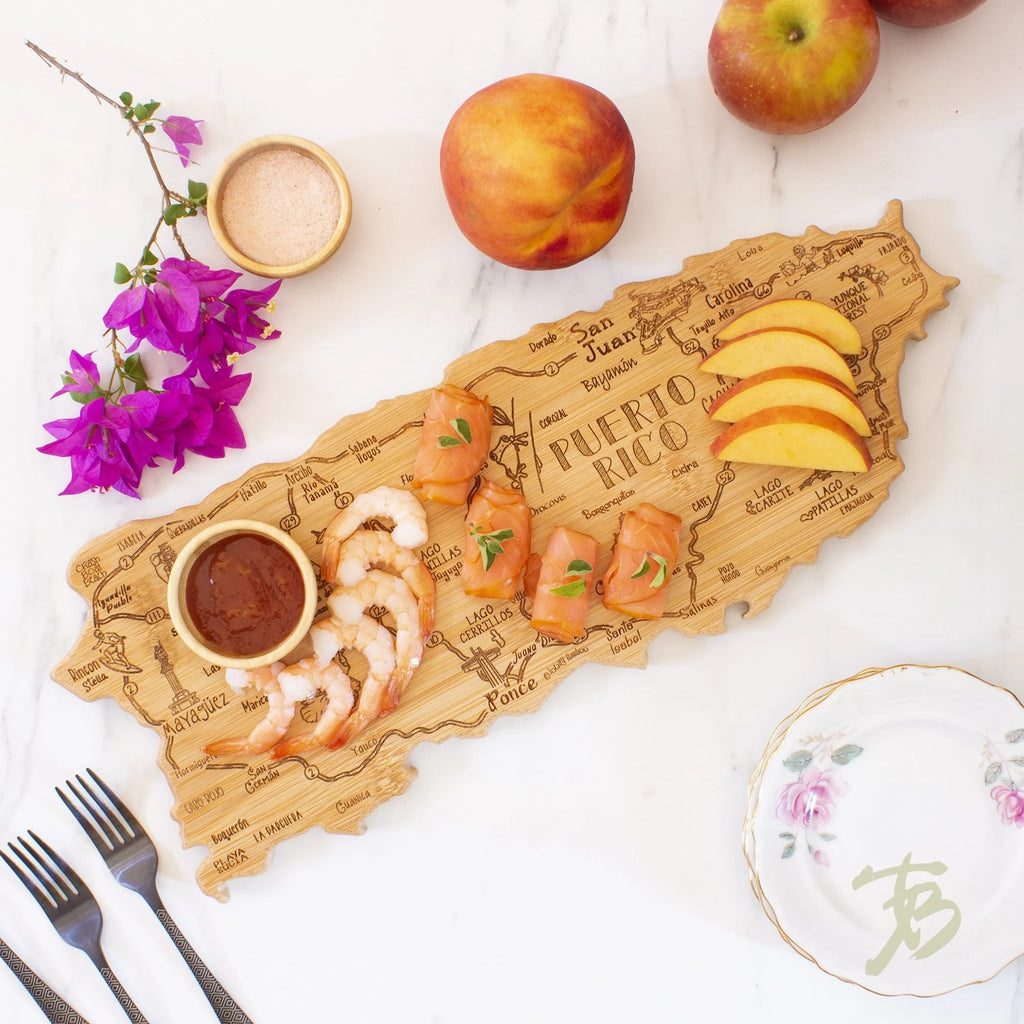 Puerto Rico Shaped Serving and Cutting Board H78998