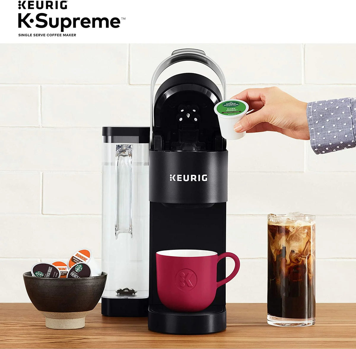 Black Single Serve K-Cup Pod Coffee Maker V6447