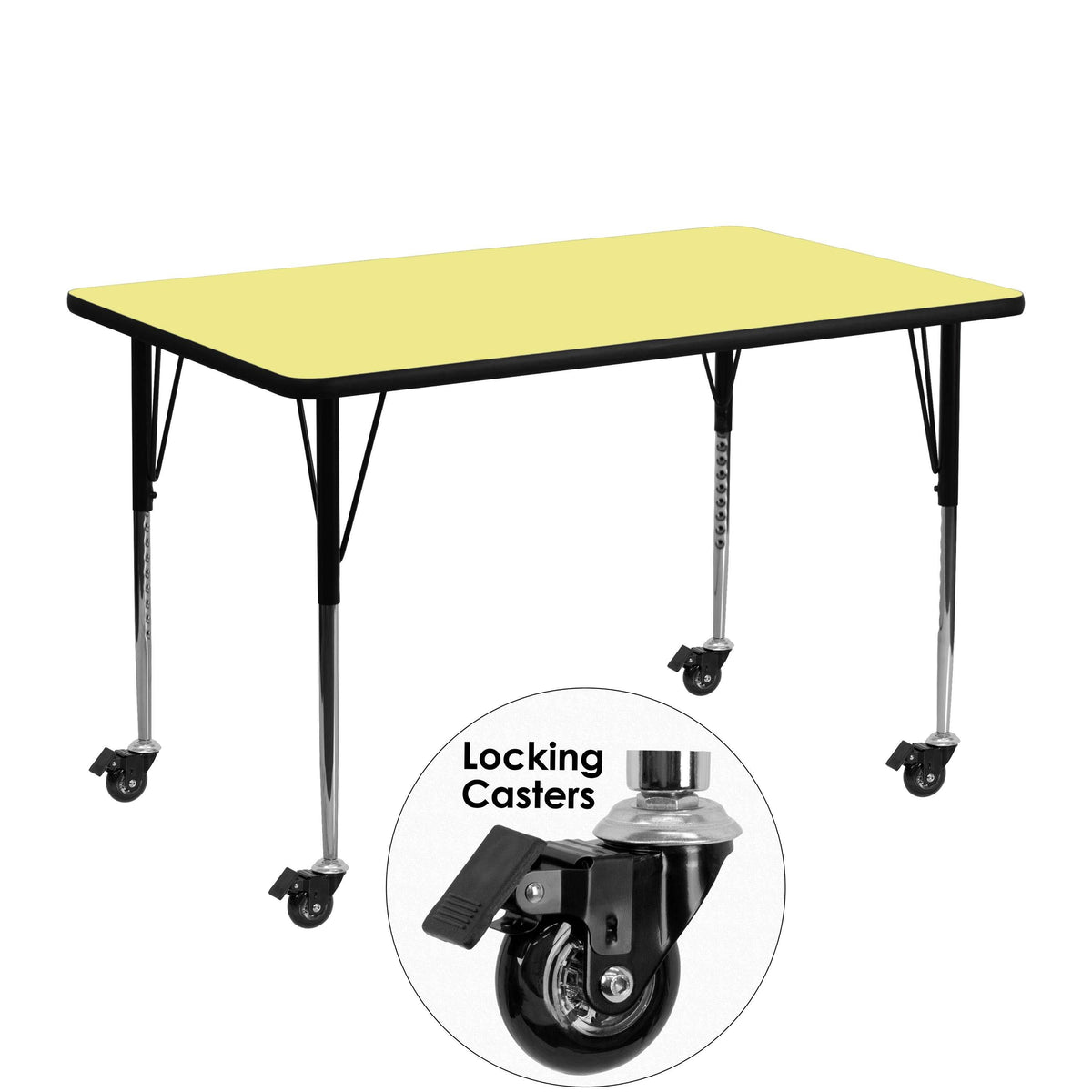 Yellow Rectangular Thermal Laminate Activity Table F435