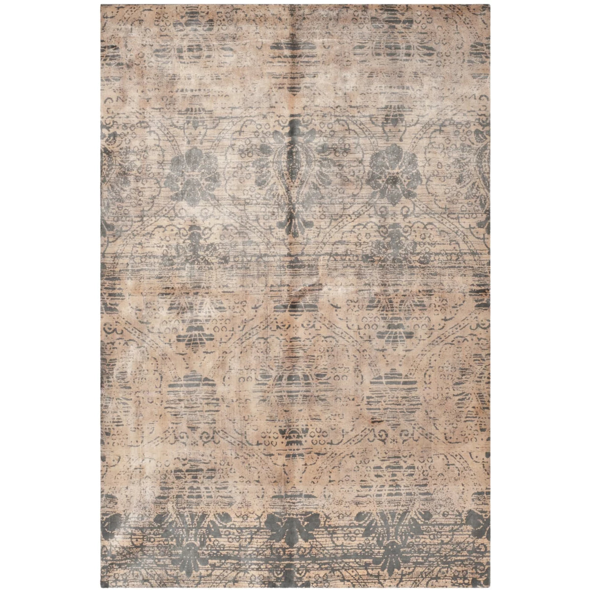 Grey Hand-knotted Tibetan Wool Rug 9' x 12' Y108