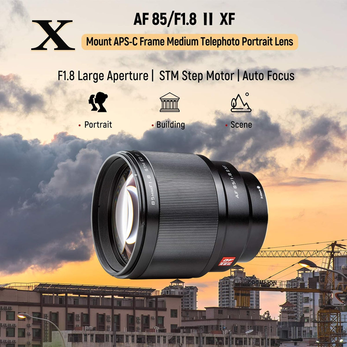 85mm F1.8 Mark II STM Auto Focus Lens for Fuji X Mount S556
