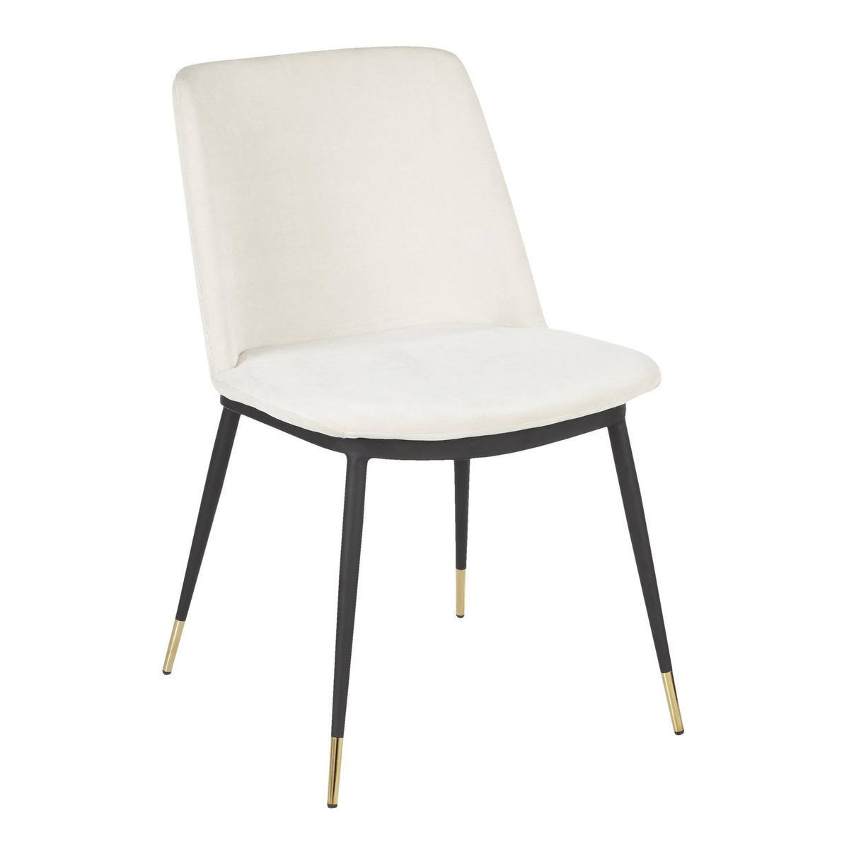 Black Metal Legs Cream Fabric Contemporary Chair G281688
