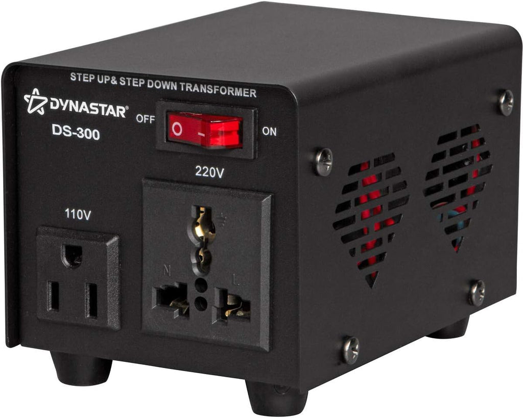 Voltage Converter and Transformer, 110-220 to 220-240 Volts, 300 Watts Pack of 2 L580949