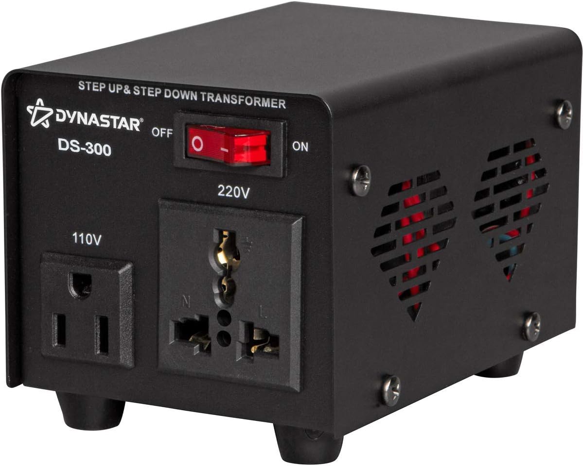 Voltage Converter and Transformer, 110-220 to 220-240 Volts, 300 Watts Pack of 2 L580949