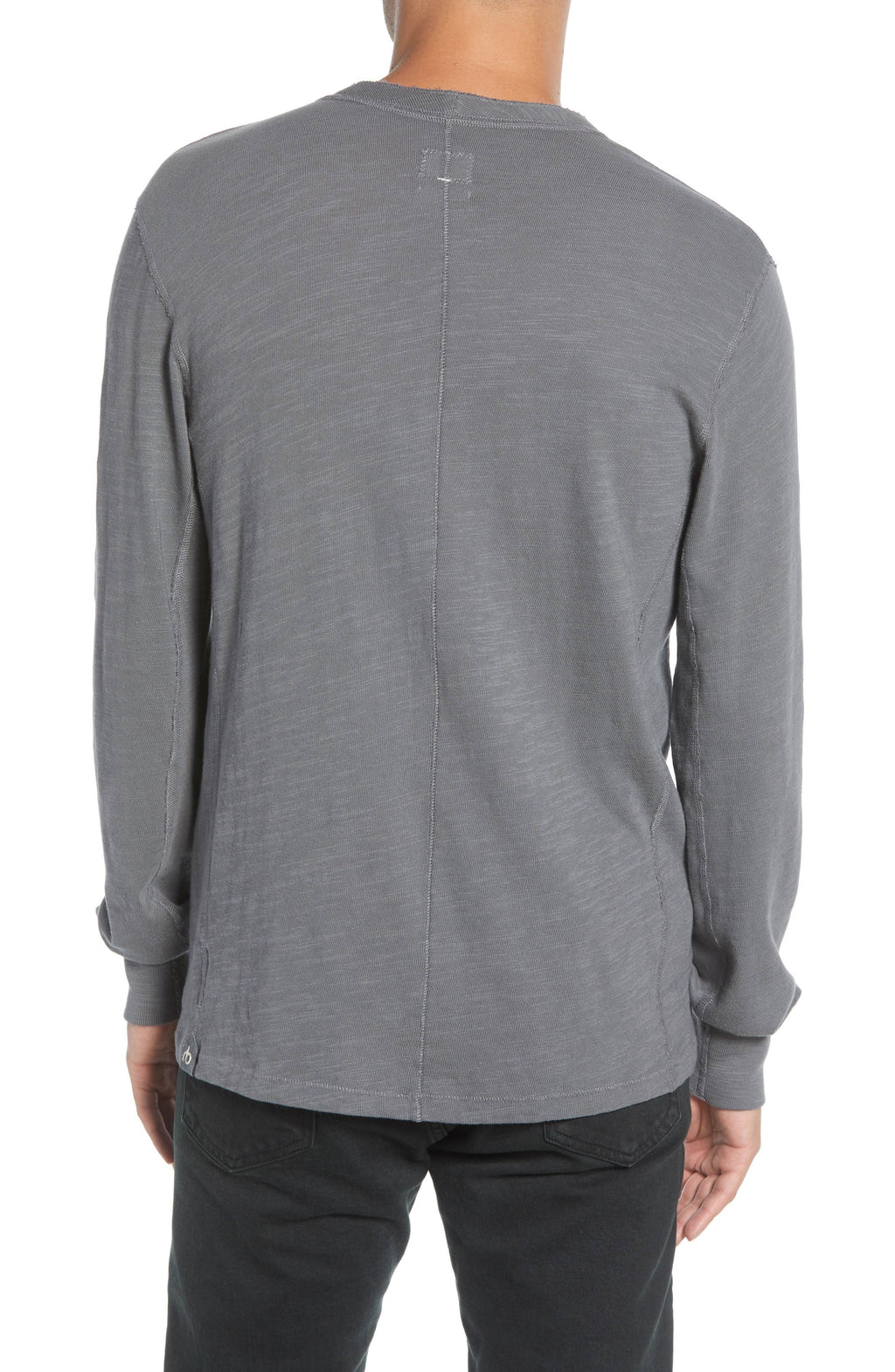 Grey Cotton Henley A6540