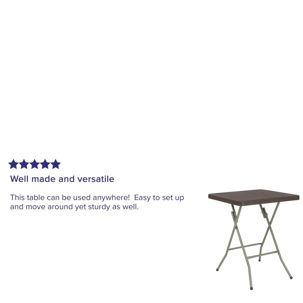 Square Rattan Plastic Folding Table B395