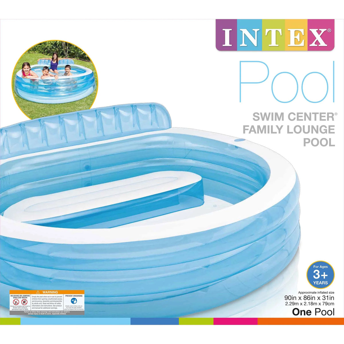 Round Inflatable Above Ground Pool with Seat and Backrest G8189