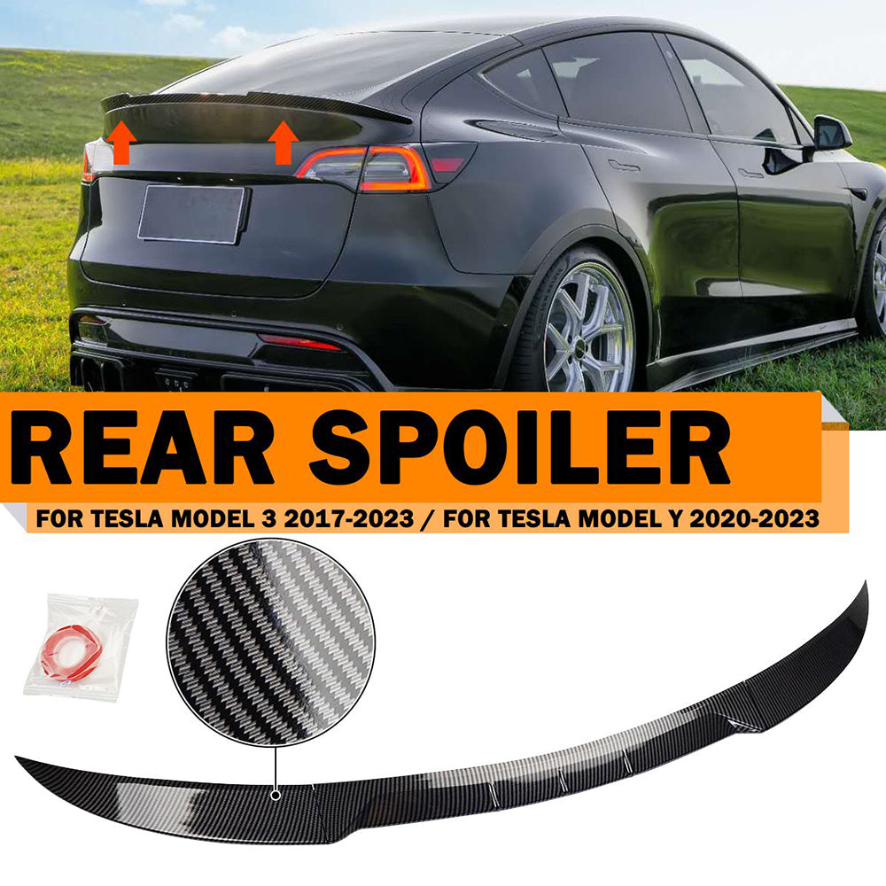 Carbon Fiber Look ABS Rear Spoiler Tail Wing U778544