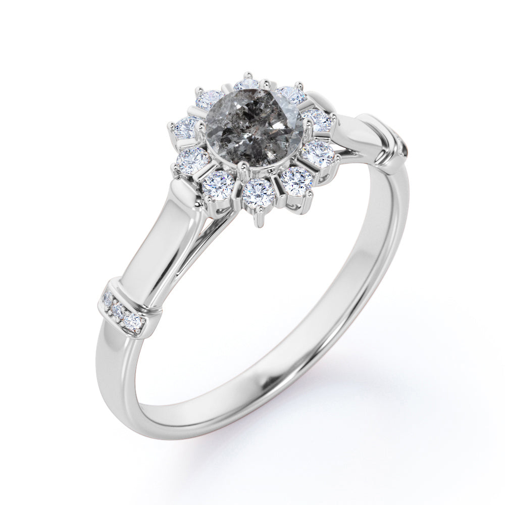 18k White Gold over Silver Engagement Ring R13577
