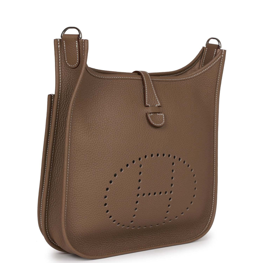Pre-owned Etoupe Clemence Leather Bag F8926