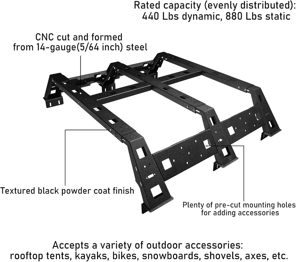 Tonneau Cover Adapters for Toyota Tacoma 2005-2022 Truck G709