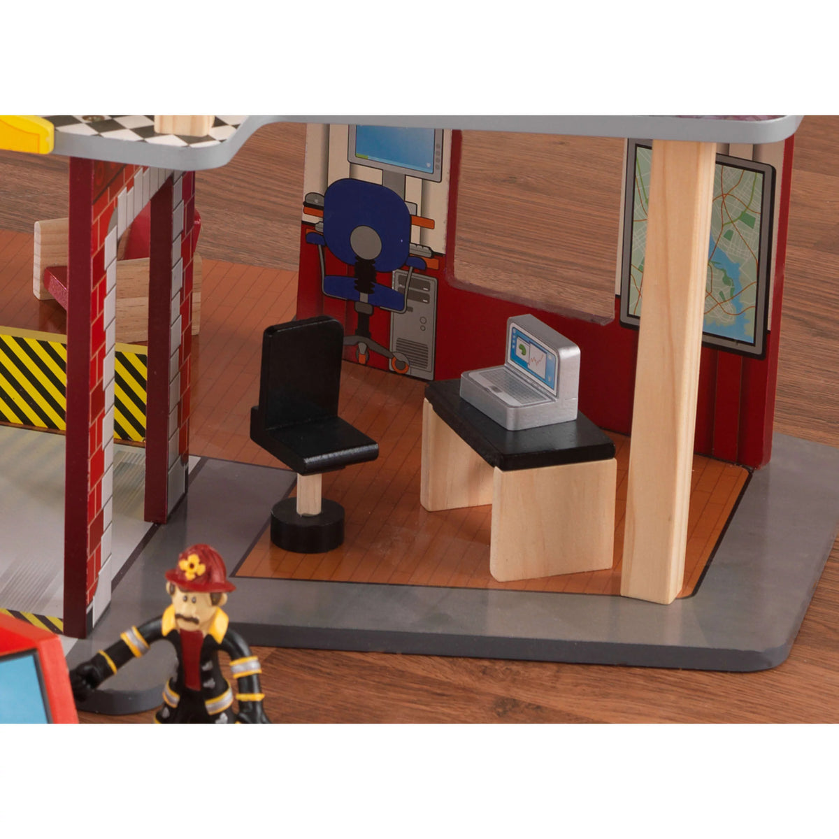 Wood Rescue Play Set with Ambulance, Fire Truck, Helicopter & 27 Pieces I241937