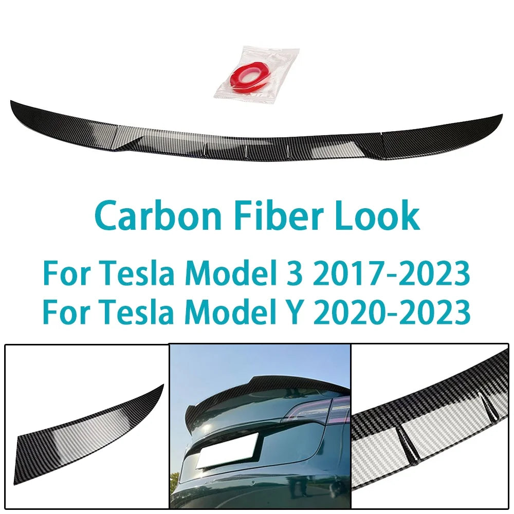 Carbon Fiber Look ABS Rear Spoiler Tail Wing U778544