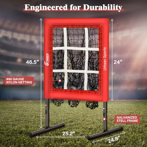 9 Hole Adjustable Height Baseball Pitching Net U28120