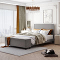Light Gray Queen Size Storage Upholstered Platform Bed B5068