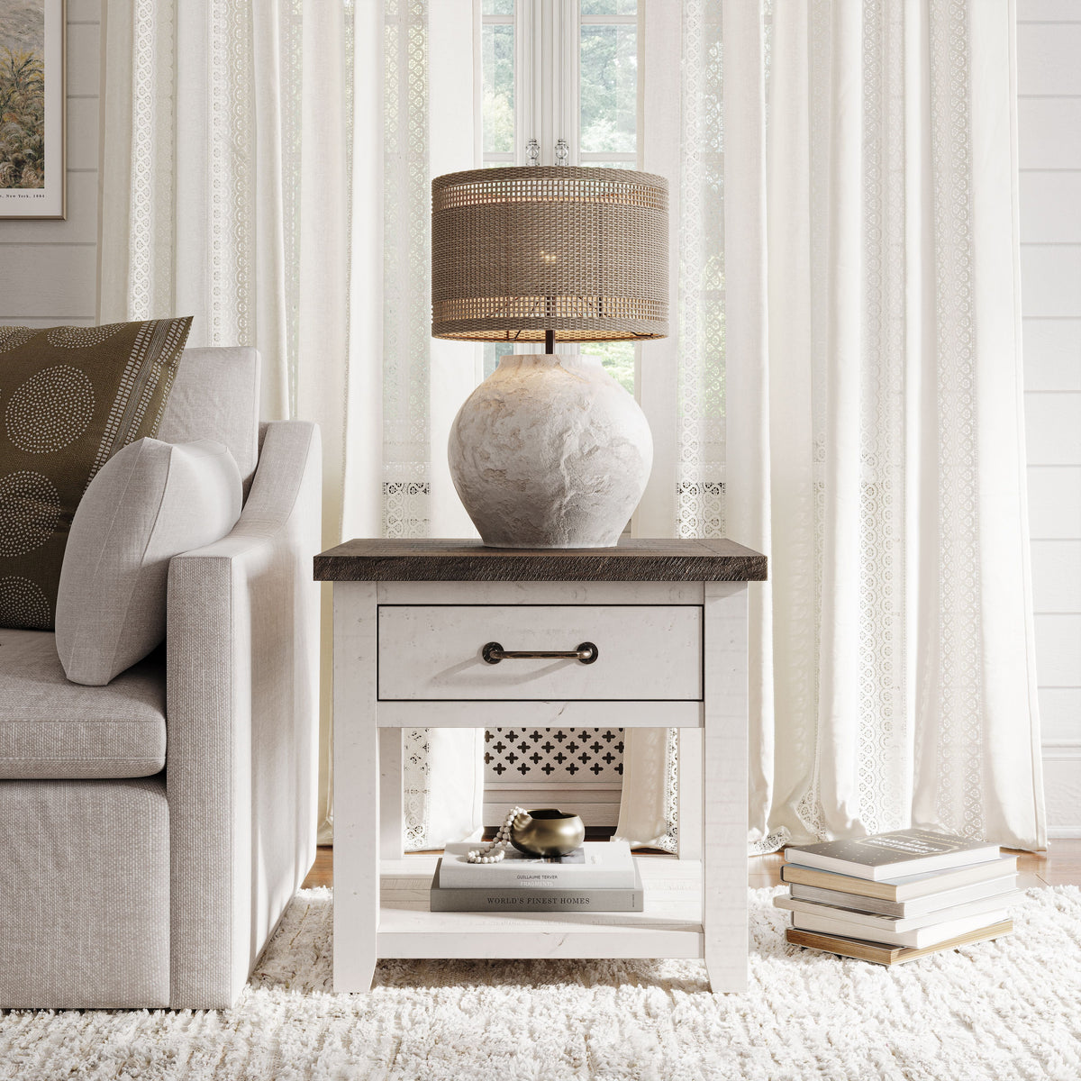 Rustic Reclaimed Pine End Table B678