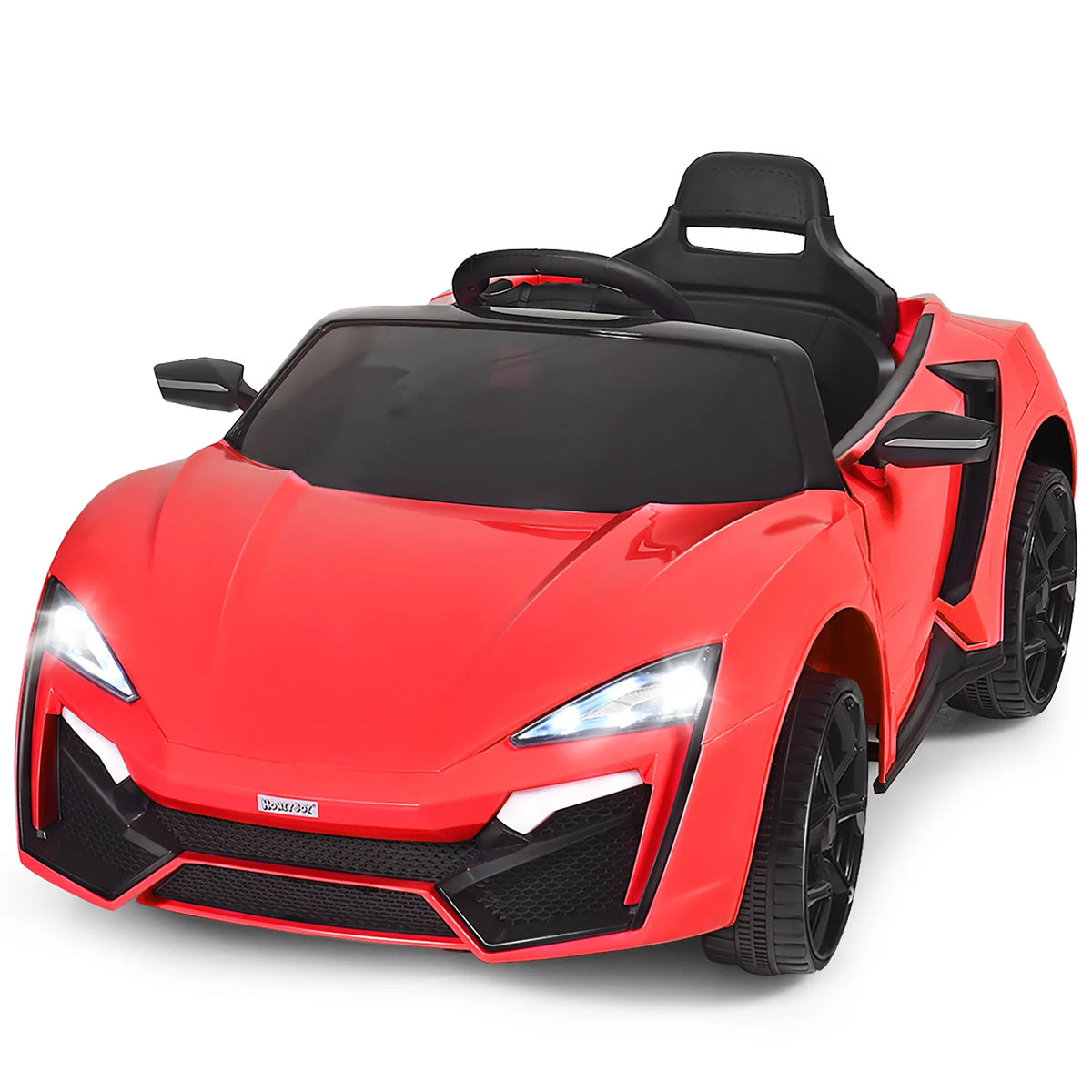 12V Kids Ride On Car with Lights MP3 Openable Doors Pink C982540
