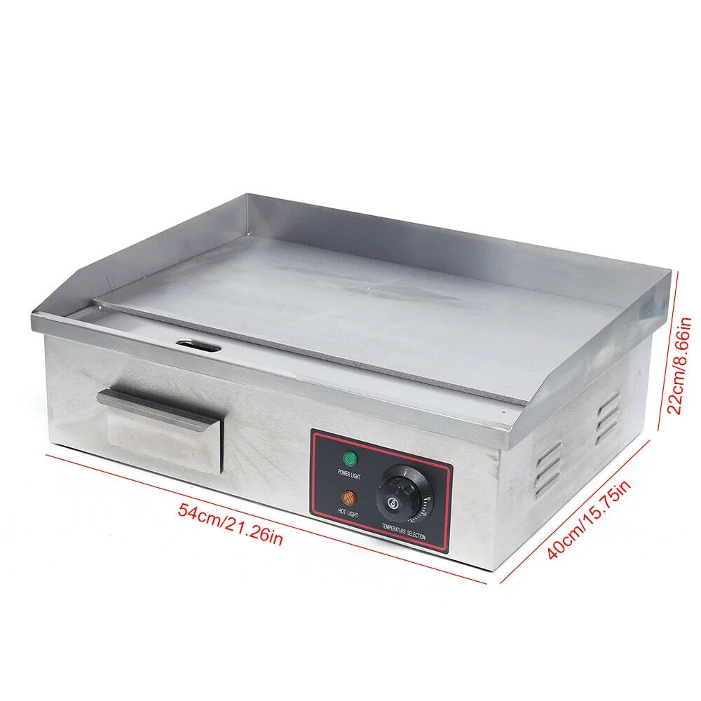 3000W 22'' Commercial Electric Griddle Flat Top Grill Stove Stainless Steel X3766