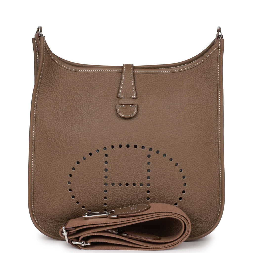 Pre-owned Etoupe Clemence Leather Bag F8926