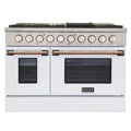48 In. 6.7 cu ft. Propane Gas Range with White Door and Gold Accents D17887