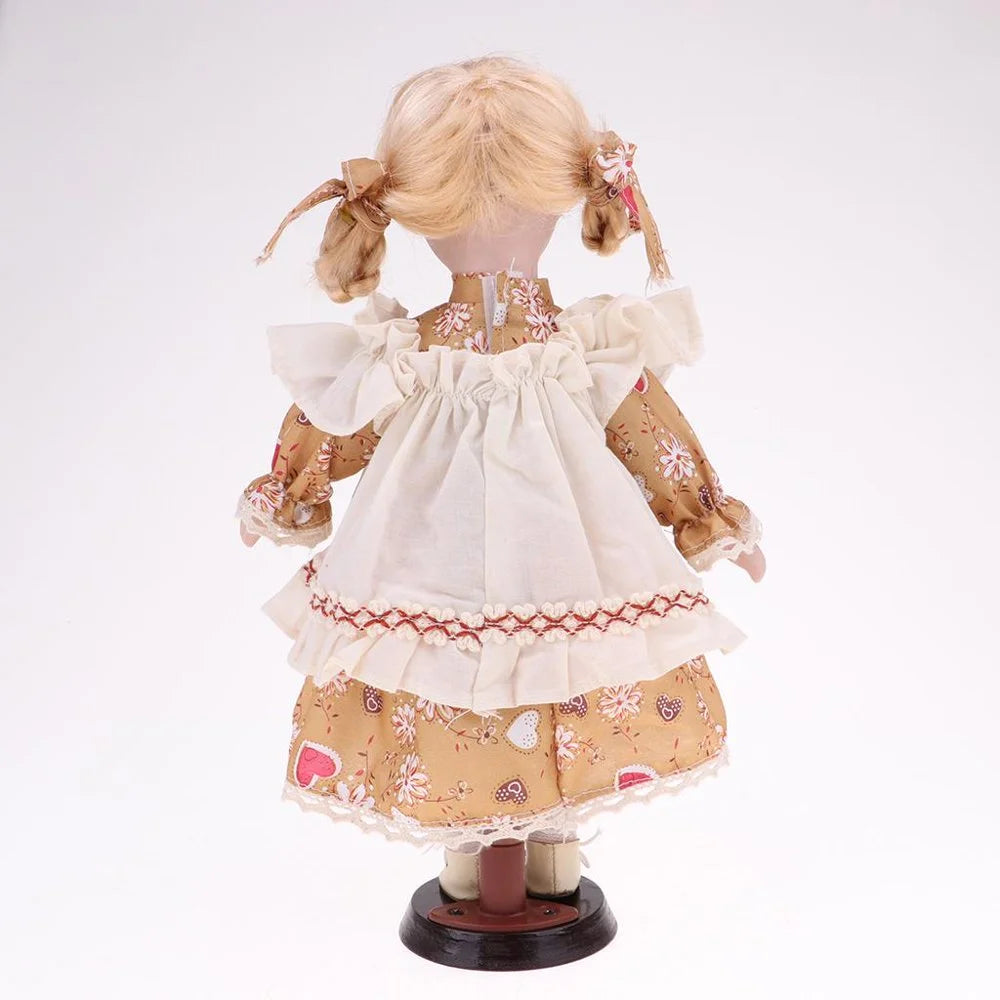 30cm Porcelain Doll Figure with Stand B8049