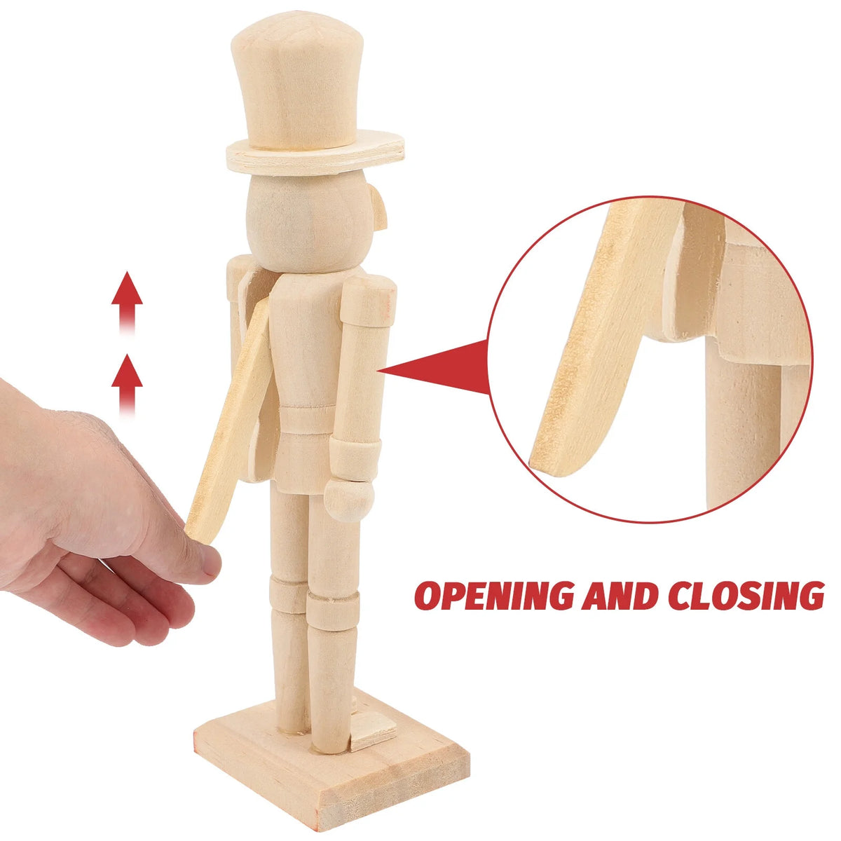 Black Unfinished Peg Dolls Nutcracker Decor R358688