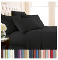 Black 6-Piece King Microfiber Bed Sheets Set with 21" Deep Fitted Sheet Q41113