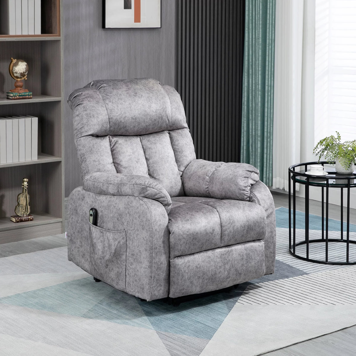 Grey Power Lift Recliner Chair with Remote Control Y419