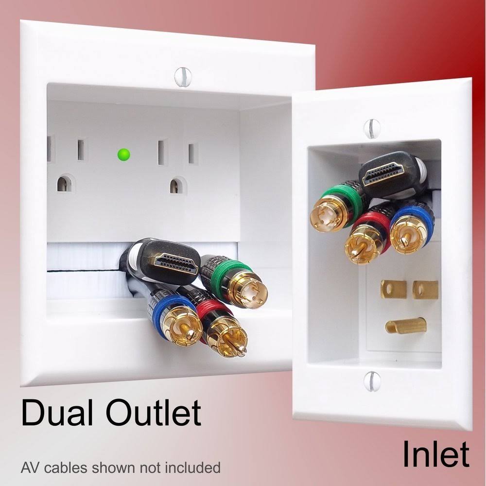Dual In-Wall Cable Management for Wall-Mounted TVs, 24& Romex Cable L15525