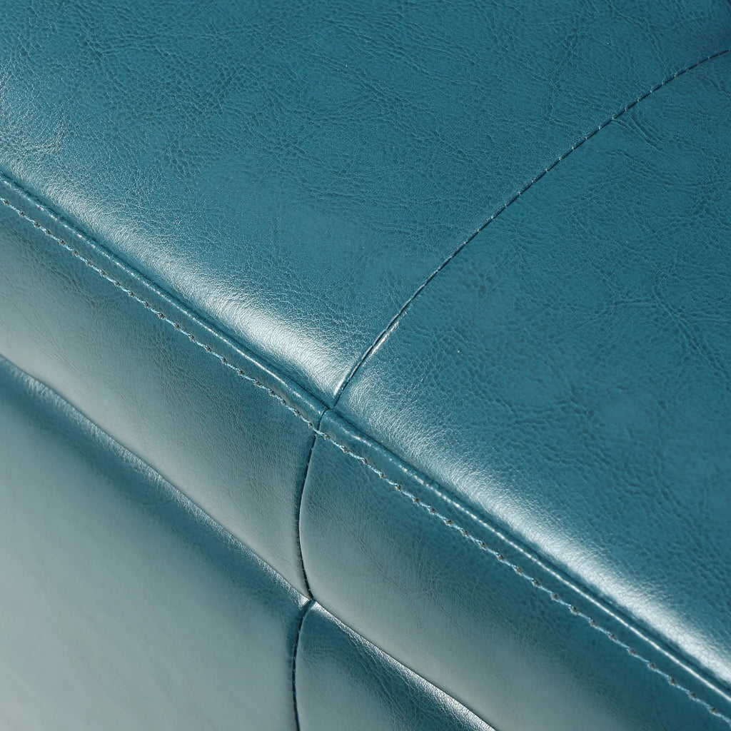 Teal PU Leather Storage Ottoman N28908