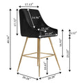 Black Velvet Upholstered Dining Chair Set of 6 T5432