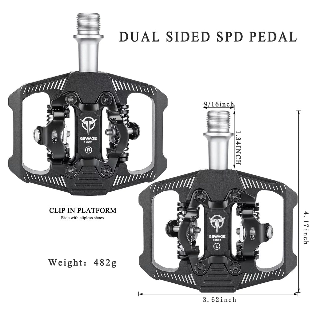 SPD Clipless Bike Pedals 9/16” H1653