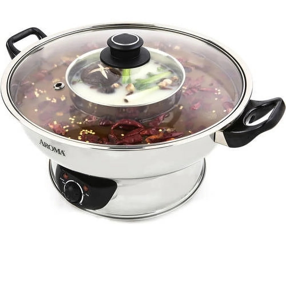 5Qt. Electric Shabu Shabu Hot Pot, Stainless Steel F9054