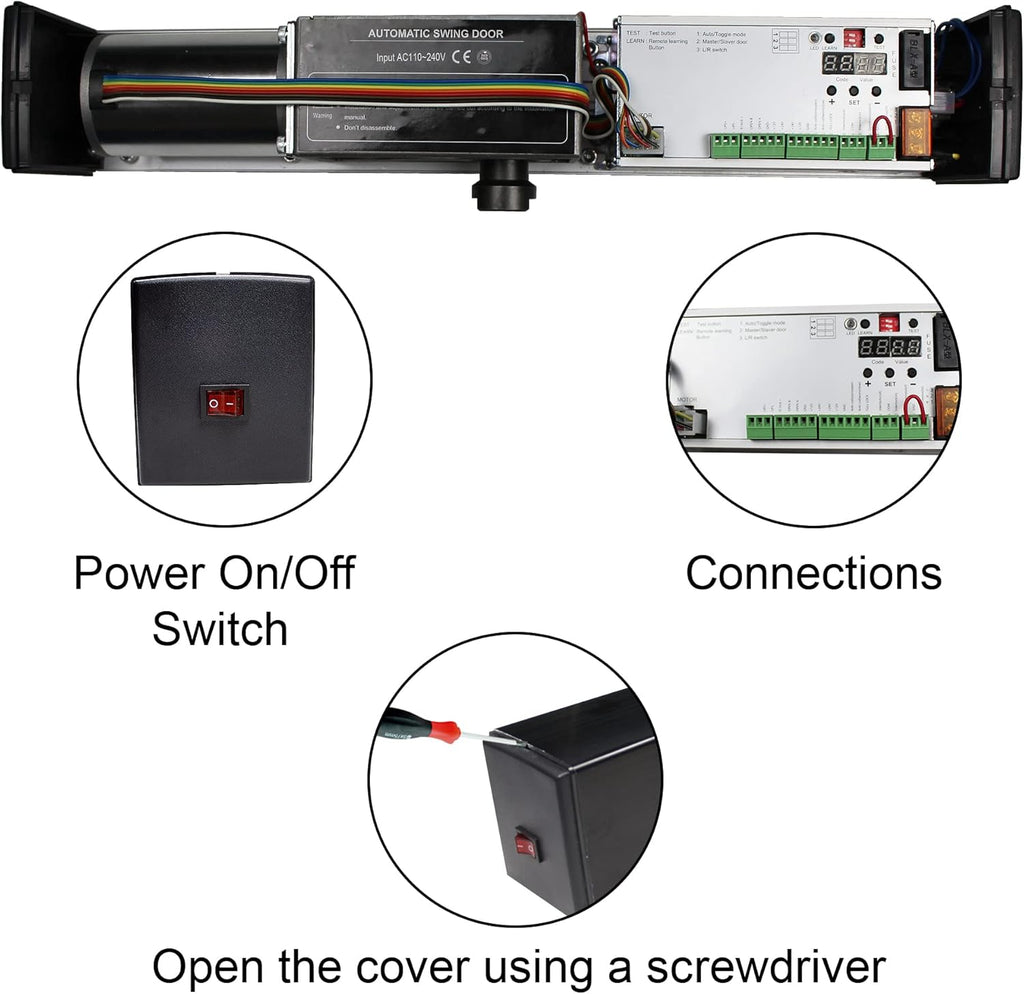 Slim Electric Automatic Door Opener with 2 Wireless Remotes O7042